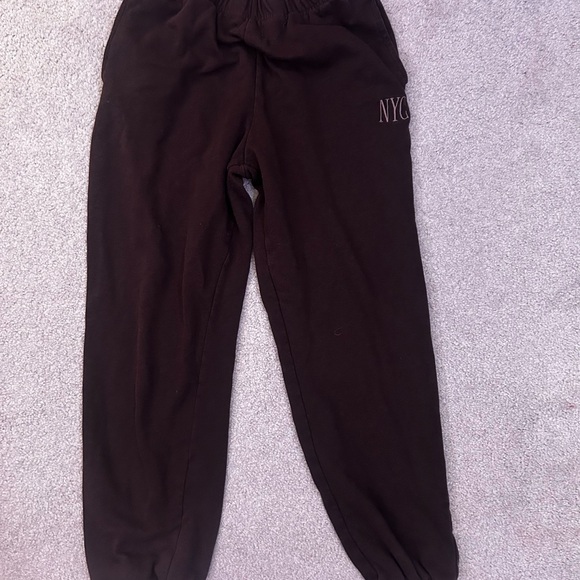 Garage Brown Sweatpants with Tapered Leg and Elastic Cuffs - Picture 1 of 3